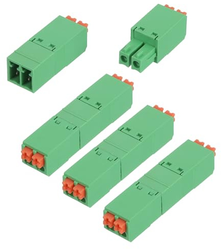 sourcing map Set di 4 connettori a 2 pin con passo da 3,81 mm per montaggio su PCB con morsettiera a vite diritti senza saldatura 15EDGKN connettori maschio e femmina per 22-16AWG