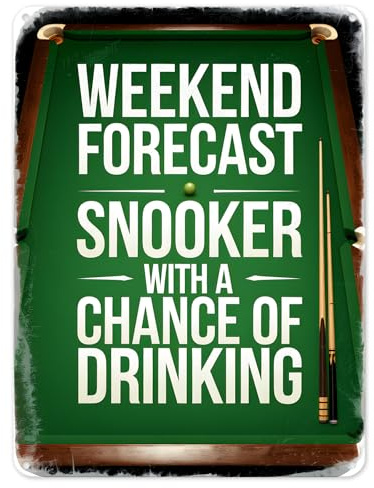 Shopagift Weekend Forecast Snooker Metal Poster Wall Tin Sign Man Cave Shed Bar Bedroom Home Kitchen - A4
