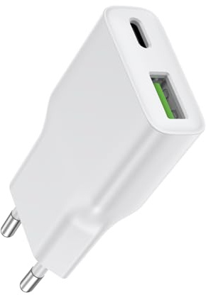 DEESOOCO Cargador USB C de 20W, Enchufe de Carga Rápida Mini para i-Phone 17/16/15/14/13/12/11 Pro MAX/X/XS/XR, Sam-Sung Galaxy, Adaptador de Pared Tipo C Ultra Delgado