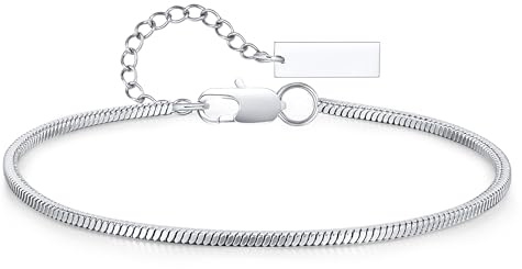 Armkette Herren Edelstahl Dünnes Armband - Herren Armband Silber Farbe Panzerkette Cuban Armband Kubanisches Verdrehte Figaro-Seilarmband Kettenarmband für Männer Jungs (Schlangenkette,21CM)