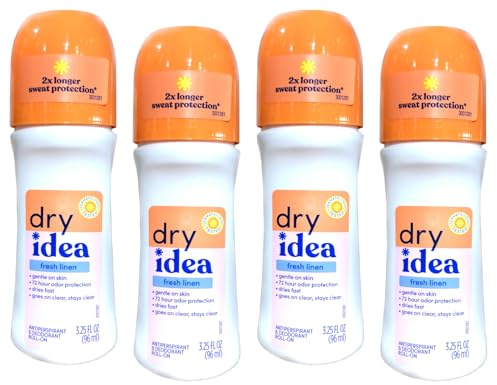 Dry Idea Fresh Linen Roll-On Antiperspirant Deodorant Fresh Linen 3.25 Ounce (Pack of 4)
