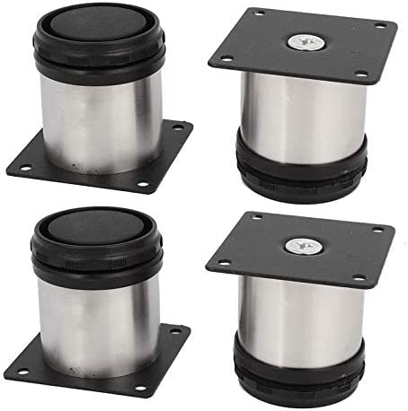ZENUTA Lot de 4 Pieds de Meubles de Cuisine en Acier Inoxydable - Réglables - Ronds - 50 x 50 mm