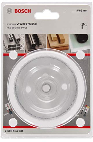 BOSCH Bi-Metal Hole Saw (for Wood and Metals, 8% Cobalt Alloy, Progressive Tooth Design, Ø 86 mm, Accessory Drills)