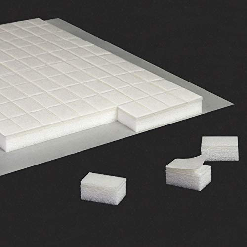 KLEBESHOP24 3D Klebepads 3 mm Dicke, 6 x 10 mm, 100 Stück | aus Schaumstoff, formstabil, für Bastelarbeiten mit 3D-Effekt