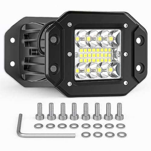 Willpower 2 Pcs LED Arbeitsscheinwerfer, 5 Zoll 42W led Scheinwerfer für Auto SUV LKW ATV 4x4 Traktor Tacomas und andere Modelle
