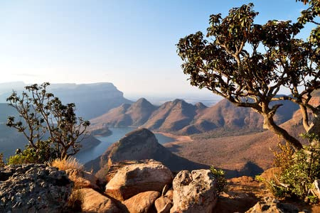 Tableau sur toile 70 x 50 cm : flou en Afrique du Sud Blyde River Canyon Plante Rock et eau de bassin (97563092)