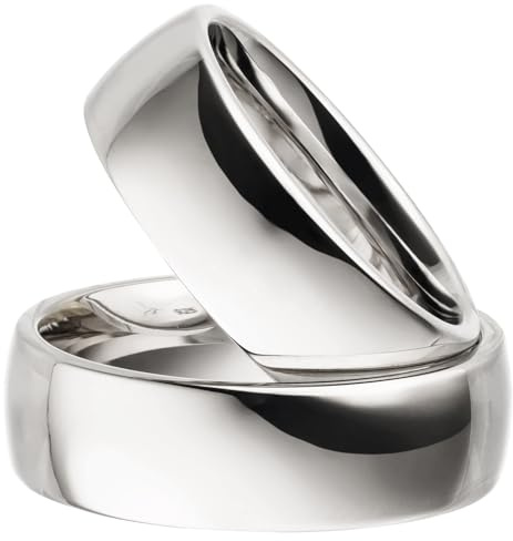 Kolibri Rings - Partnerringe Silber 925 Paarpreis Massiv 7 mm Breite Nickelfrei Freundschaftsringe Trauringe Eheringe 100% Made in Germany- Inkl. Gratis Etui + Gravur