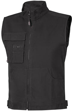 U-POWER DON'T WORRY... BE HAPPY! Gilet Da Lavoro In Tela Di Cotone Elasticizzato Wave Black Carbon Gilet da Lavoro in Tela di Cotone Elasticizzato WAVE Black Carbon Uomo (Pacco da 1)