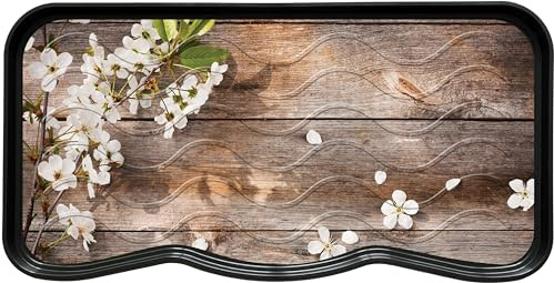 Nicoman VCD-Boot-Tray-75x38-FlowerWood Boot Shoe Tray Rack Mat Printed Flowers and Wood(1-Pack), 1pcs