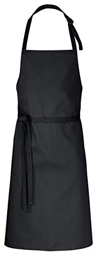 DESERMO Premium Latzschürze 100x80cm (LXB) - Verstellbare Küchenschürze für Frau & Mann – Kochschürze aus Baumwollmischung - Schürze mit großer Farbauswahl - 220g/m²(Schwarz)