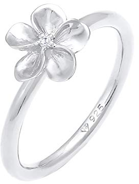 Nenalina Ring Silber 925 Damen Silberring Damenring mit Frangipani Blüte | und Zirkonia