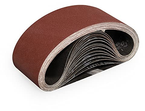 Sruhrak Schleifband 75 x 457mm- 15 Stück Bandschleifer Schleifbänder zum Schleifen, Feilen, Schärfen und Entrosten (240er Korn)