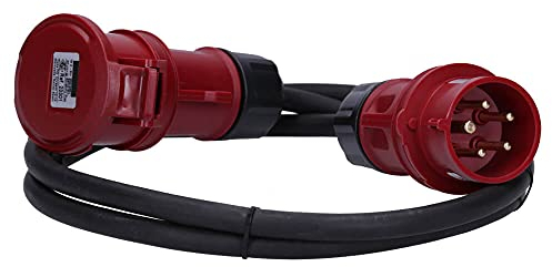 Voxura CEE-Kabel Verlängerungskabel Starkstromkabel 5-polig 400V H07RN-F 5x6 32/5 32A IP44 Starkstrom 2m