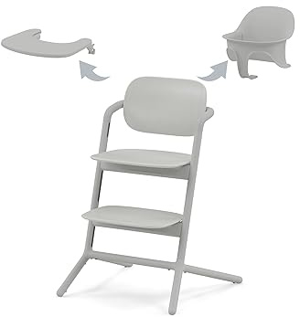 CYBEX Gold LEMO Hochstuhl 3in1-Set, Mitwachsend, ab 6 Monaten, Suede Grey | Mitwachsend von 6 Monate bis 99 Jahre, inkl. Baby-Set und Snack Tray, ergonomische Sitzposition, Einhand-Verstellsystem