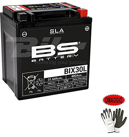KOMPATIBEL MIT HARLEY DAVIDSON FLHXSE CVO Street Glide 1800 2015-2016 gebrauchsfertiger Akku BS BIX30L SLA geladene versiegelte Batterien 30 Ah Ampere 12 Volt 165 x 125 x 175 mm