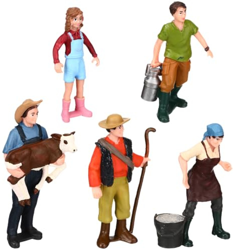Toyvian Bauernhof Figuren Set 5 Stück Miniatur Figuren Menschen Für Modellbau Spielfiguren Für Brettspiele Diorama Und H0 Landschaften Kunststofffiguren Für Kinderzimmer Party Deko