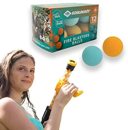 Schildkröt Schaumballpistolen Ersatzbälle, 6 orange und 6 Blaue Ersatzbälle für die Schildkröt Fire Blaster, Durchmesser 2,7cm
