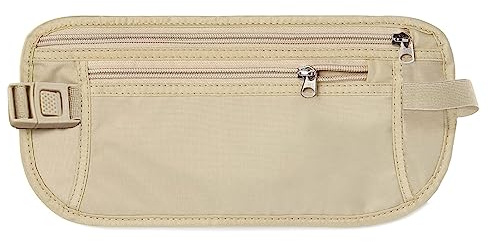 YuanYouTong Sicherer Reise-Geldgürtel, Anti-Diebstahl-Reisepasshalter, Reisebrieftasche für Männer und Frauen, versteckt unter der Kleidung, Einheitsgröße, Design mit Doppelreißverschlusstasche