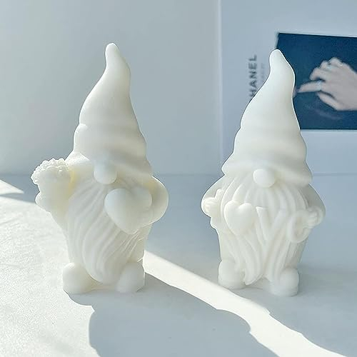 2 Stück Silikonform Weihnachten Silikonformen Gießformen Weihnachten Wichtel Kerzenform 3D Silikonform Wichtel, DIY Weihnachtsmann Silikonformen für Kerzen Gießform Seifenform Handwerk Ornamente