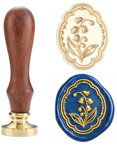Pentagramtree 3D Maiglöckchen Metall Spezial Geprägt Siegel Wachs Stempel bedeutet Romadic und Liebe Ideal für Hochzeit, Geschenkverpackung, Umschläge