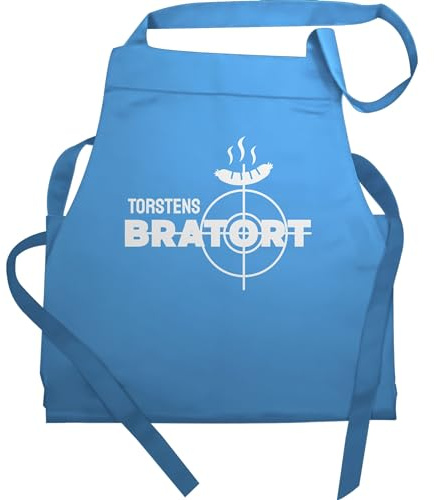 Geschenk mit Namen personalisiert by Shirtracer - Schürze - Grillschürze - Bratort mit Name Geschenk Witzig Vatertag Weihnachten Geburtstag Papa