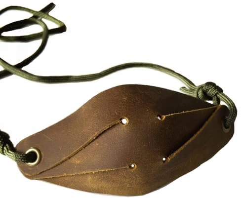 Parallel Halo Leather Shepherd Sling Handmade Paracord Shepherds Sling Rock Thrower Old-Fashioned Slingshot (Brown)