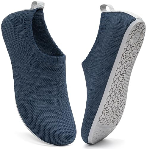 Sosenfer Tofflor, herr, stängda, dam, barfota, tofflor, män, halkfria, platta, barfotatofflor, hem, mysiga, tofflor, unisex, Mörkblå, 43 EU