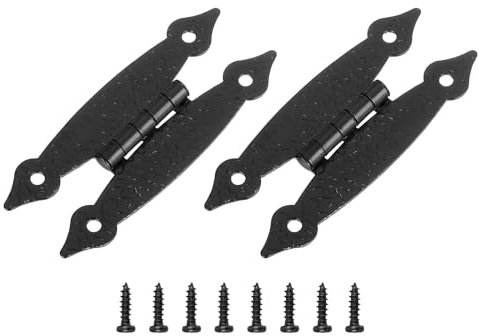 QUARKZMAN 2pz Cerniera a H Cerniera Piatta Metallo Cerniera per Porta Armadio Cerniera per Montaggio a Incasso Viti per Porta Armadio, 3.5x1.5 Pollici Nero