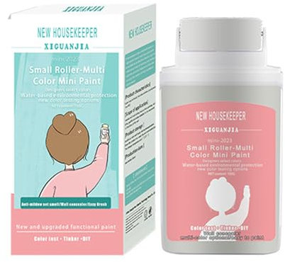 kesurpae Rodillos de pintura de látex de secado rápido, impermeables y a prueba de moho, cepillo de rodillo pequeño de plástico multicolor, Reparación de Pintura de pared, gris