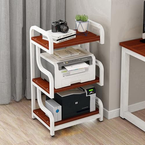 Beistelltisch Plattenspieler Regal mit Stauraum Hi-Fi-Rack-Audiokomponentenschrank Bodenstehender Audioständer mit Regalen Multifunktionales Ablageregal für Wohnzimmer-Aufnahmestudio.(Walnut)