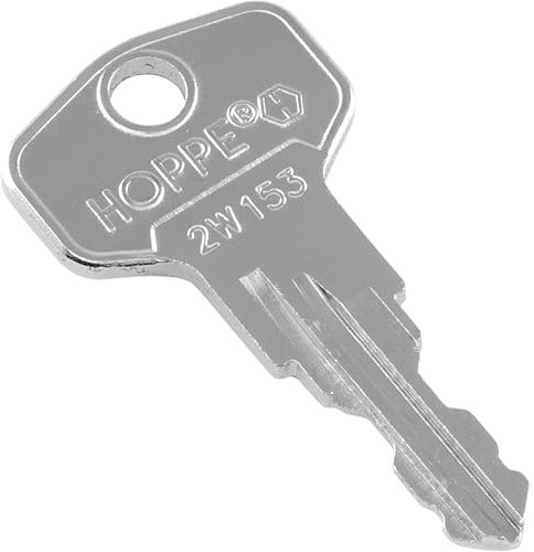 HOPPE Replacement Key for Lockable Window Handles – Key Lock 2W153-EL, Nickel-Plated Steel