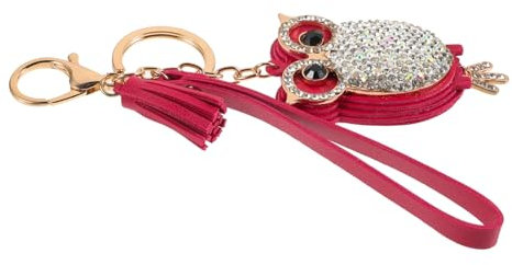 OATIPHO Metall Schlüsselanhänger Eule Mit Kristall Besetzt Eleganter Schlüsselring Kreatives Design Für Auto Und Taschenzubehör Geschenk Für Damen Und Herren