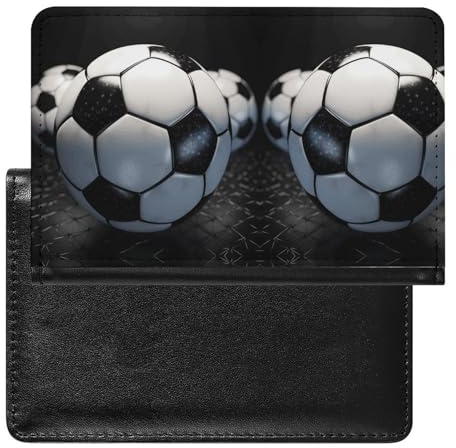Reisepasshülle, Motiv: Fußball-Druck, Reisepasshülle, PU-Passhülle, Unisex, Fußball, 14 x 9 cm, Fußballball, 5.8*3.9 IN