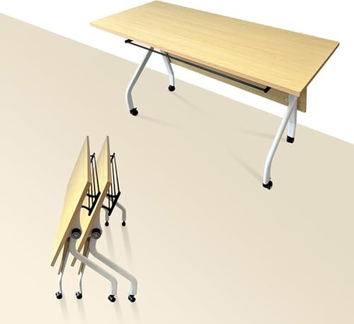 EAHKMETQ 120 cm Konferenztisch Besprechungstische, Konferenztisch Klappbare Konferenztische auf Rädern, Tisch Modernes Büro