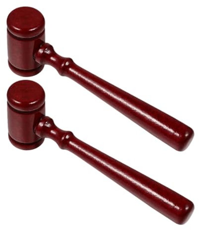 Vaguelly 2 Pcs Wooden Judge Gavel Set Redwood Auction Hammer Court Mallet for Legal Proceedings and Auction Sale