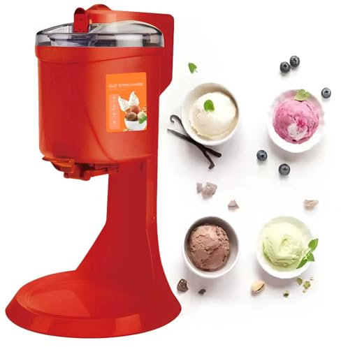 Máquina de helado comercial para el hogar, máquina de helado pequeña, mini máquina para hacer helado, haga helado de calidad profesional en casa. 1L,Red