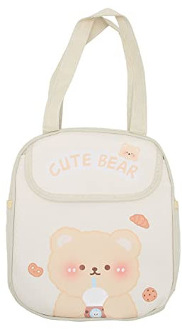 JTLB Sac à Lunch Kawaii, Boîte à Lunch Boîte Mignonne Boîte à Lunch Boîte à Lunch Sac à Lunch pour Animaux Sac Fourre-tout Réutilisable pour Pique-nique Voyage (Ours de thé au lait
