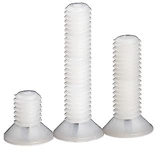 Nodrest 5/10/20 Stück M2 M2,5 M3 M4 M5 M6 M8 Weiße Nylon-Senkkopfschrauben Flachkopfschraube Isolierte Kunststoffschraube(8mm,M5-10pcs)