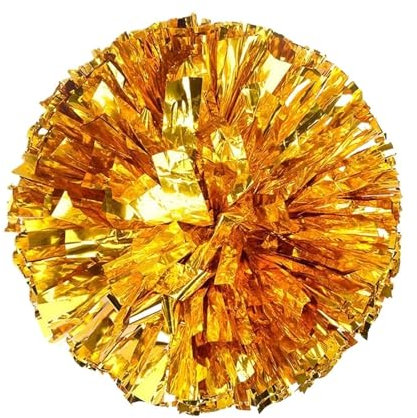YMYGCC Pompons Cheerleading 28 cm ausgefallene Cheerleader-Pom-Poms for Wettbewerb, Blumenkleid, Kostüm, Fingerring-Stil, Konzert, Tanz, Party, Dekorateur, Cheerleader-Pom(Gold)