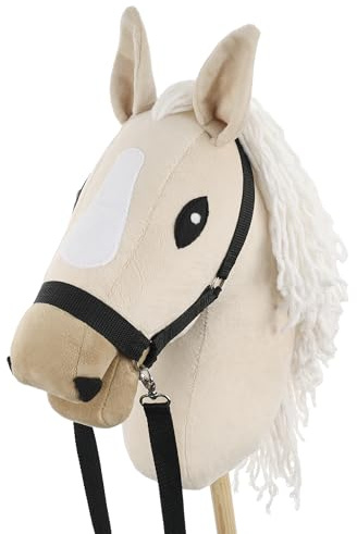 SKIPPI Hobby Horse Almond, A3 Gran Caballo de Palo con Halter y Riendas en el Set, Écru, Almendra, Beige Claro