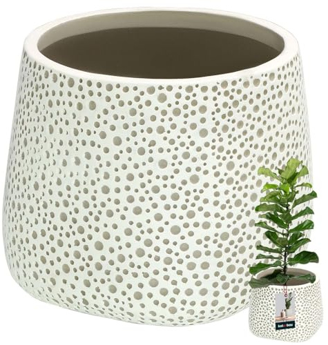 KOTARBAU® Blumenübertopf unglasiert Mattes Finish Grau bauchig ⌀ 15 cm | H 16 cm 1 St. Blumenübertöpfe Übertöpfe für Zimmerpflanzen Keramik-Blumentopf Gross Blumentopf modern