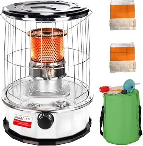 Kerosin-Ofenheizung, Campingkocher, tragbar, Kerosin-Paraffin-Herdbrenner für drinnen und draußen, Camping, Eisangeln, Grill, verstellbare Feuerkraft, Surround-Heizung, N (Größe: 3 Dochte, Farbe: Grün