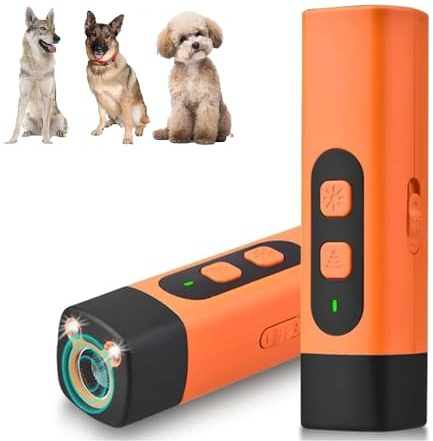 FYKTIK 2PCS Bark Shield for Dogs, Dog Barking Deterrent Devices with LED Flashlight & HD Display, Anti Barking Device for Dogs & Cats, Portable Ultrasonic Dog Repeller for Indoor Outdoor (A)