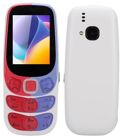 Lazmin112 2G Mobiltelefon Med Stora Knappar För Seniorer, 2,4-Tums Hd-Skärm, Trippel Sim, 0,13 Mp Kamera, Ficklampa, Front Högtalare, Kalender, Fm, Musikspelare, Inspelare, 3000 Mah (Vit)
