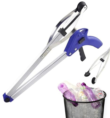 Renopfect Pince de préhension pour Personnes âgées, Pinces à ordures, 90 cm, bâton de ramassage Pliable en d'aluminium, 3 à 4 Livres pour Attraper des Objets pour Les Personnes âgées