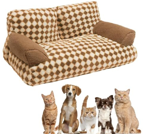 Bett aus Plüsch für Haustiere – weiches Sofa, gepolstert, Heizkorb, orthopädisches Kissen, für Katzen, Hunde, Raton, Luxus, Zuhause, Wohnzimmer, Korb, Komfort, Sicherheit, Nacht