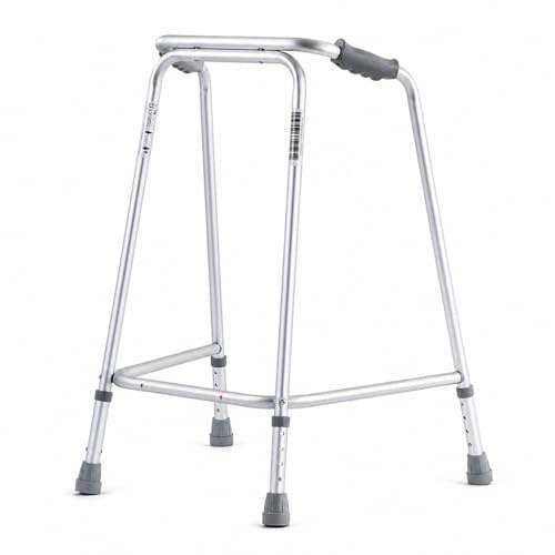 The Helping Hand Company - Ultra Lightweight Walking Frame - Adjustable Height Aluminium Walker for Seniors, Elderly & Adults - Durable Mobility Aid for Balance & Support (Medium)