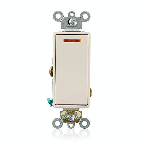 Leviton Decora Plus 5631-2T Poignée lumineuse à bascule 20 A 120 V Interrupteur silencieux unipolaire Amande claire