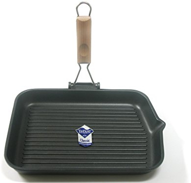 RISOLI' SAPORELLA Bistecchiera manico pieghevole legno cm. 36x26