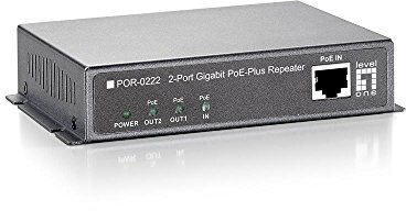 Level One POR-0222 - Repetidor Gigabit PoE Plus (2 Puertos)